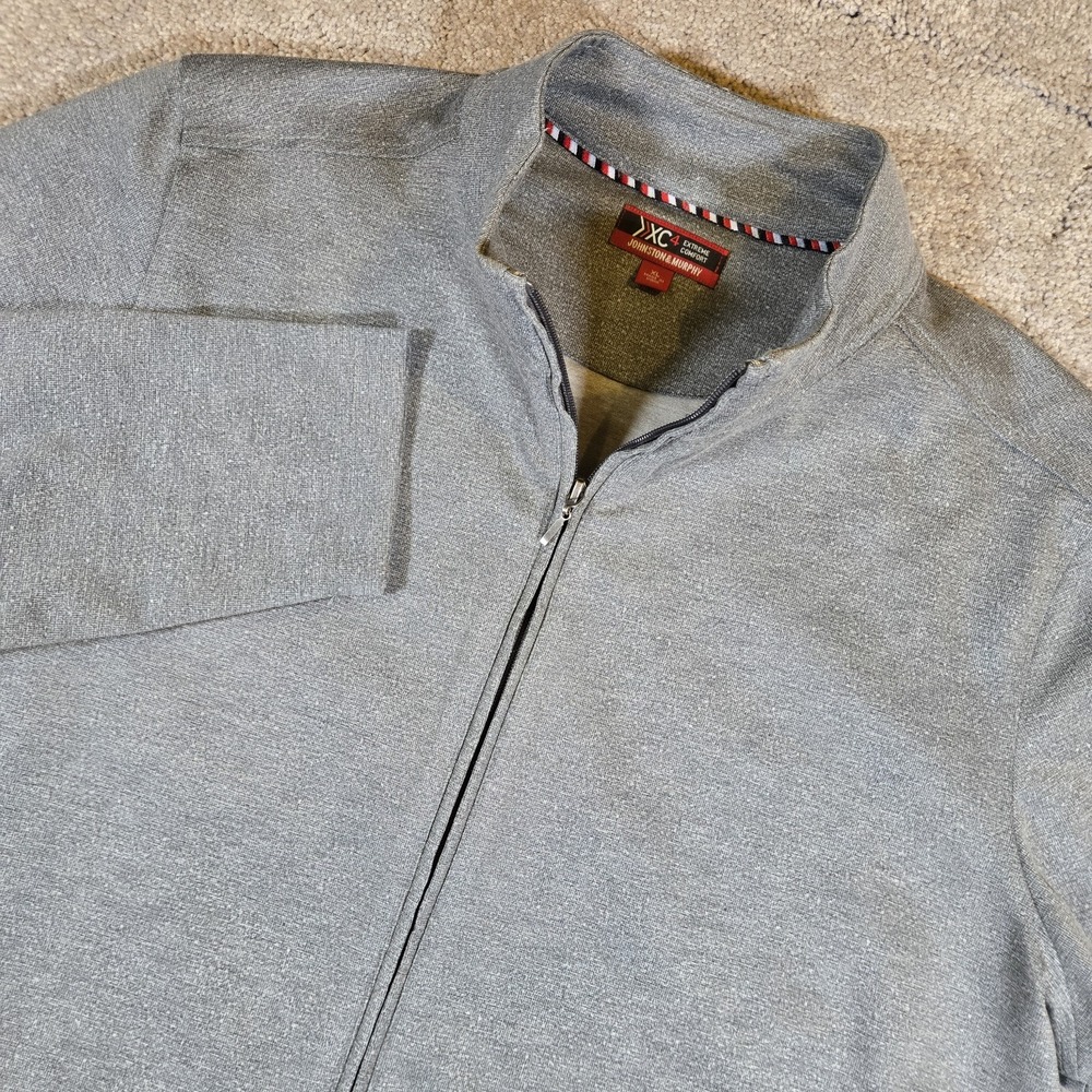 Johnston & Murphy XC4 Mens XL Heathered Gray Full Zip Comfort Top